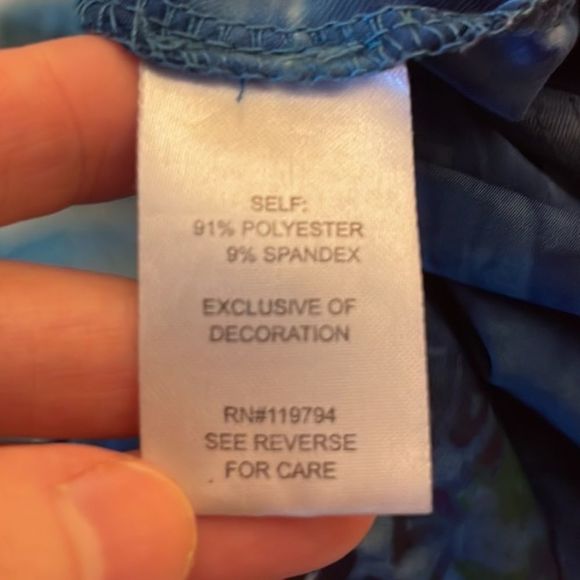 One World Live and Let Live Blue Tie Dye High Low Boho Sleeveless Dress Size L - Picture 9 of 10